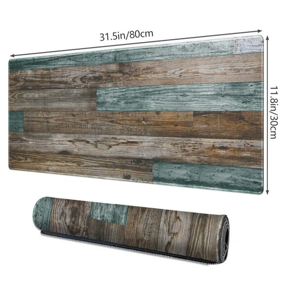 Gaming Mouse Pad Desk Mat, Vintage Wood Grain Pattern, XXL XL Large Extended - Picture 3 of 8